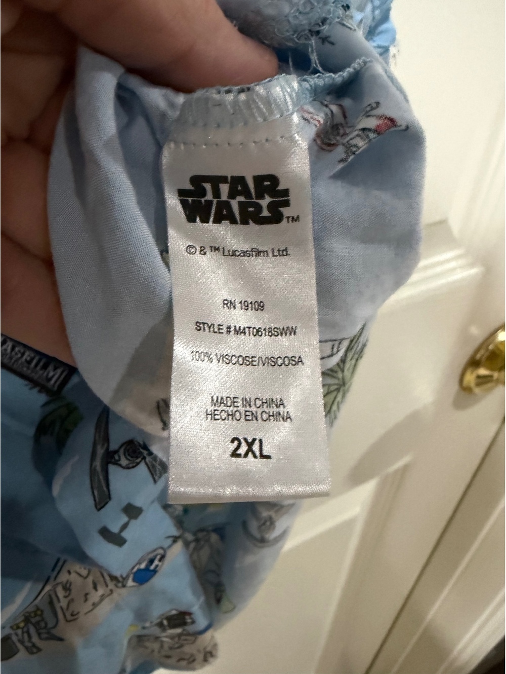 Star Wars Lucasfilm 2XL Hawaiian Button Up Shirt Blue Vacation - Picture 5 of 11